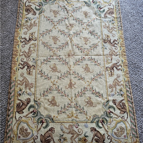 Other - Vintage French Style Handmade Aubusson Needlepoint Area Rug